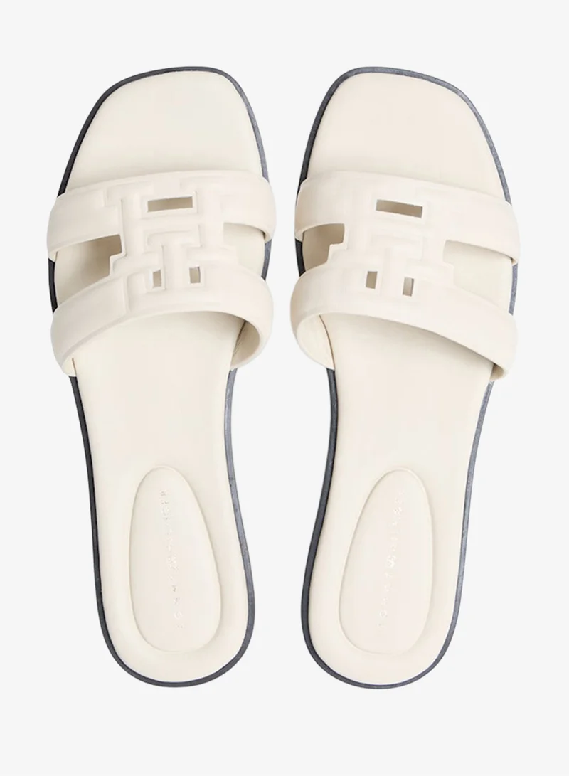 TOMMY HILFIGER  Leather Monogram Strap Mules for Women | Best Price UAE